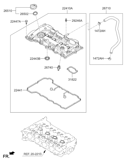 2019 Hyundai Elantra GT Rocker Cover Diagram 2