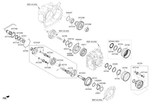 2019 Hyundai Elantra GT Gear Transfer Drive Diagram for 45811-26010