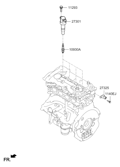 2019 Hyundai Elantra GT Spark Plug & Cable Diagram 2