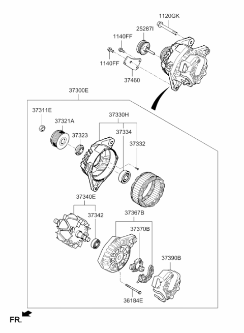 2019 Hyundai Elantra GT Alternator Diagram 2