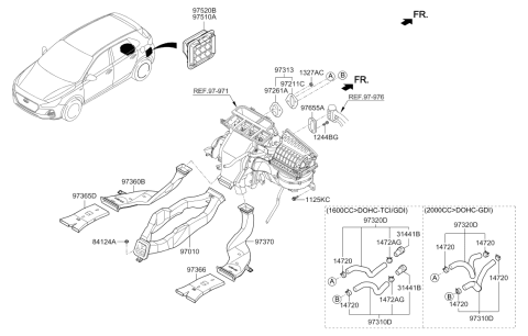 2020 Hyundai Elantra GT Water Inlet Hose Assembly Diagram for 97311-F2201