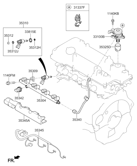 2019 Hyundai Elantra GT Pump Assembly-High Pressure Diagram for 35320-2B260