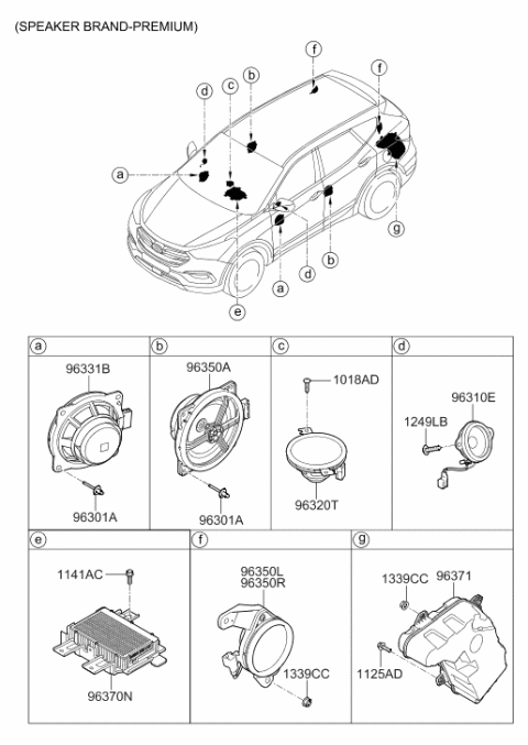 2017 Hyundai Santa Fe Sport Speaker Diagram 2