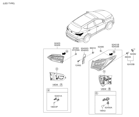 2017 Hyundai Santa Fe Sport Rear Combination Lamp Diagram 2