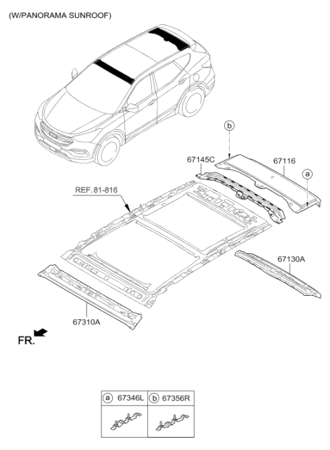2016 Hyundai Santa Fe Sport Roof Panel Diagram 2
