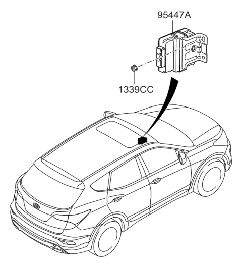 2016 Hyundai Santa Fe Sport ECU-4WD Diagram for 95447-3B720