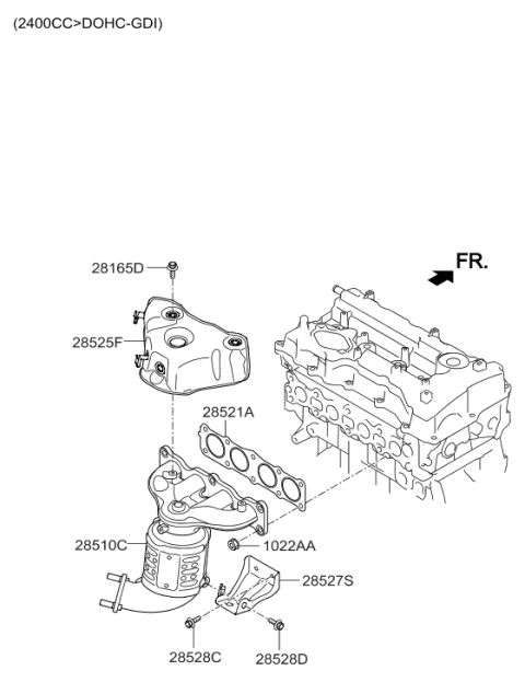 2017 Hyundai Santa Fe Sport Exhaust Manifold Diagram 3