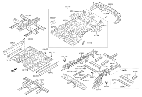 2018 Hyundai Santa Fe Sport Bracket Assembly-Amp MTG Diagram for 65107-2W000