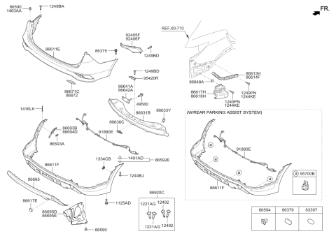 2016 Hyundai Santa Fe Sport Flange Head Tapping Screw Diagram for 12493-05257-B