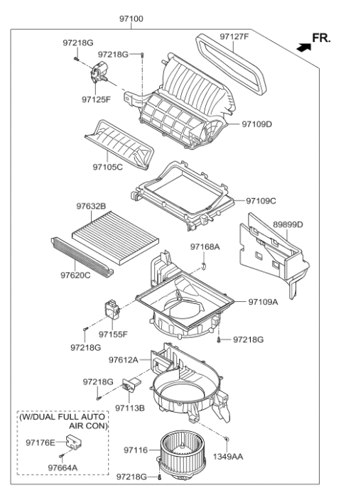 2017 Hyundai Santa Fe Sport Heater System-Heater & Blower Diagram 2