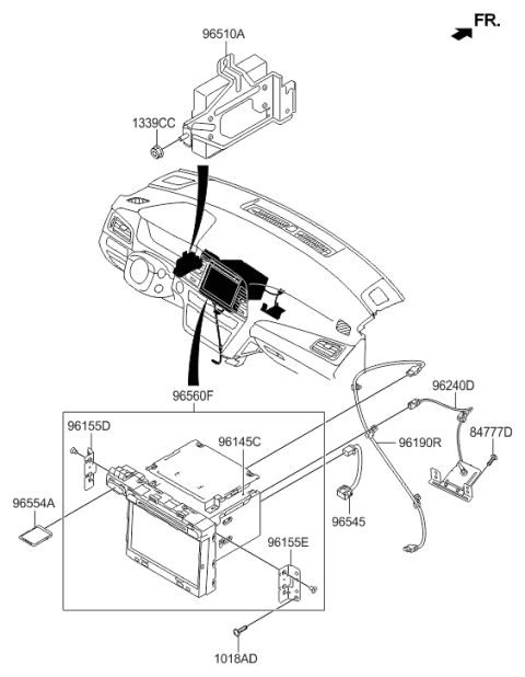 2015 Hyundai Sonata Usb Cable Assembly Diagram for 96595-C1000
