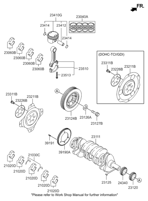2015 Hyundai Sonata Crankshaft & Piston Diagram 2
