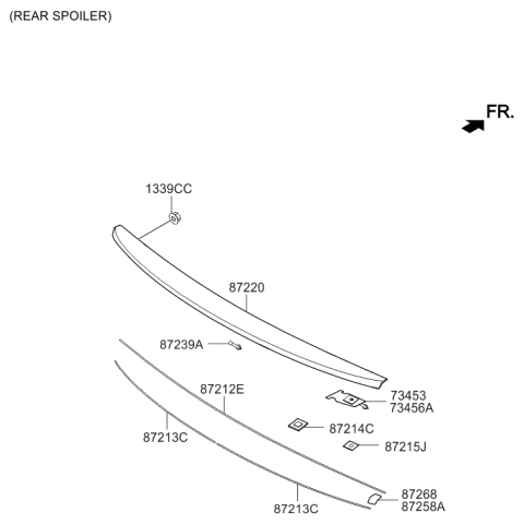 2016 Hyundai Sonata Rear Spoiler Diagram for 87251-C2000