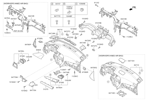 2015 Hyundai Sonata Center Speaker Grille Assembly Diagram for 84715-C2100-TRY