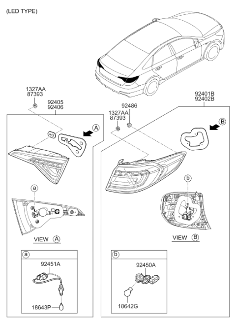 2016 Hyundai Sonata Rear Combination Lamp Diagram 2
