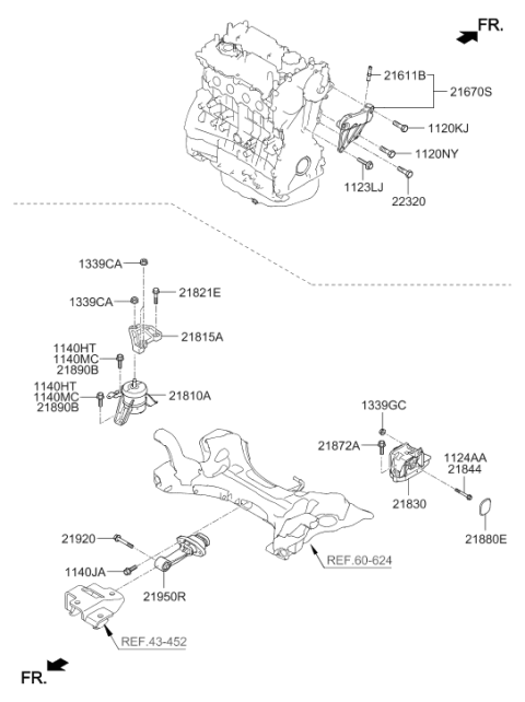 2016 Hyundai Sonata Engine & Transaxle Mounting Diagram 2