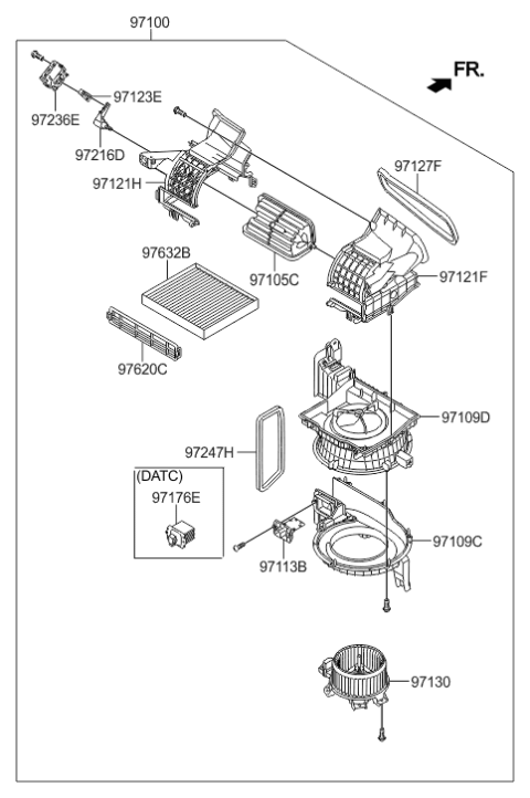 2016 Hyundai Sonata Heater System-Heater & Blower Diagram 2