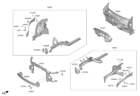 2024 Hyundai Kona CARRIER ASSY-FRONT END MODULE Diagram for 64101-BE000