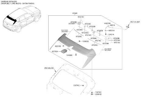 2026 Hyundai Kona Roof Garnish & Rear Spoiler Diagram 4