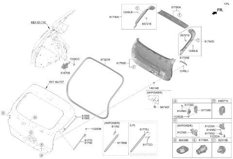 2025 Hyundai Kona SW ASSY-POWER TAIL GATE Diagram for 81880-BE100-T9Y