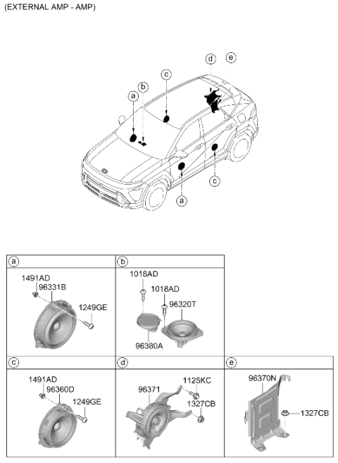 2026 Hyundai Kona SPEAKER ASSY-FR DR Diagram for 96330-BE100