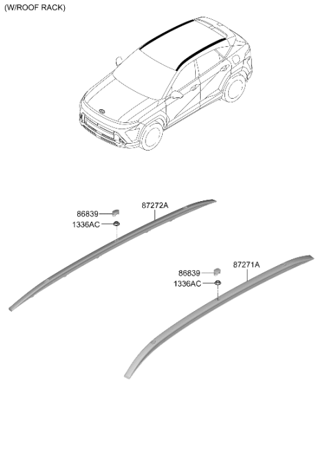 2026 Hyundai Kona Roof Garnish & Rear Spoiler Diagram 2