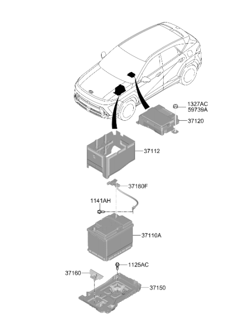 2025 Hyundai Kona Battery Assembly Diagram for 37110-F0720