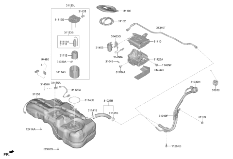 2024 Hyundai Kona CANISTER ASSY Diagram for 31410-BE500