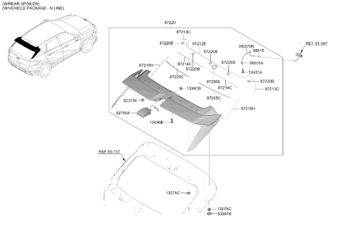 2026 Hyundai Kona Roof Garnish & Rear Spoiler Diagram 5