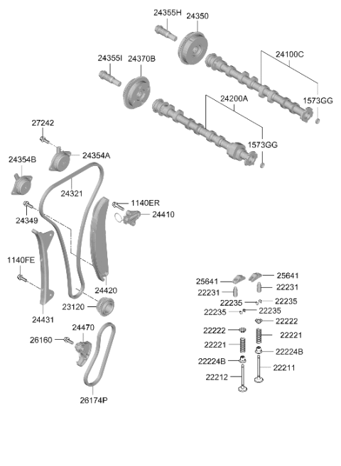 2026 Hyundai Kona Camshaft & Valve Diagram 2