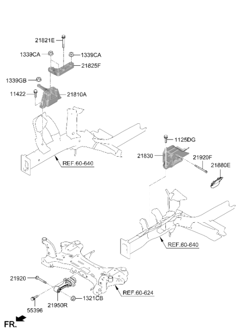 2024 Hyundai Kona BRACKET ASSY-ENGINE MTG Diagram for 21810-BE100