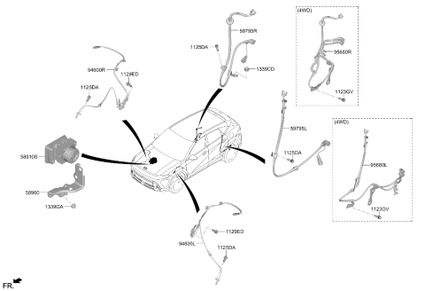 2026 Hyundai Kona Hydraulic Unit Assembly Diagram for 58910-BE100