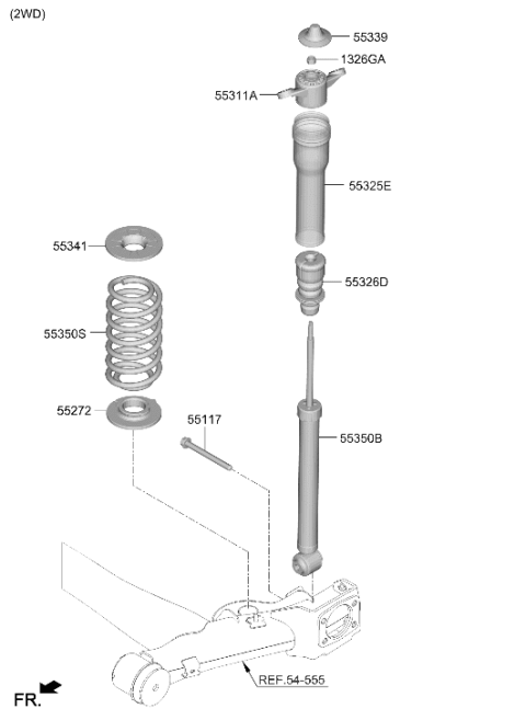 2026 Hyundai Kona Dust Cover Diagram for 55325-AA000