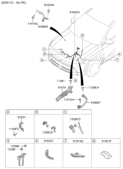 2025 Hyundai Kona Battery Wiring Assembly Diagram for 91852-BE010