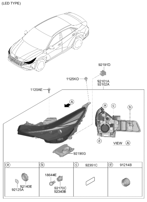 2021 Hyundai Elantra Hybrid Head Lamp Diagram 2