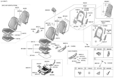 2022 Hyundai Elantra Hybrid Front Seat Diagram 2