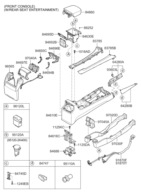 2013 Hyundai Equus Floor Console Diagram 3
