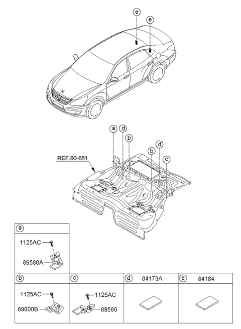 2010 Hyundai Equus Rear Seat Diagram 5