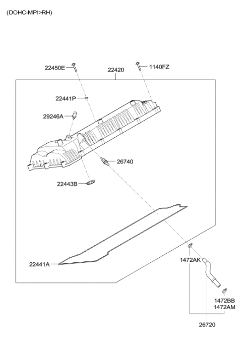 2010 Hyundai Equus Rocker Cover Diagram 3