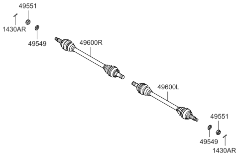 2013 Hyundai Equus Drive Shaft-Front Diagram 2