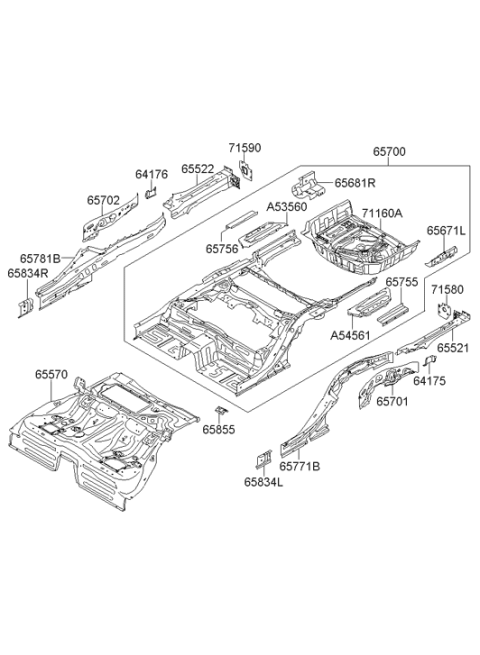 2013 Hyundai Equus Floor Panel Diagram 2