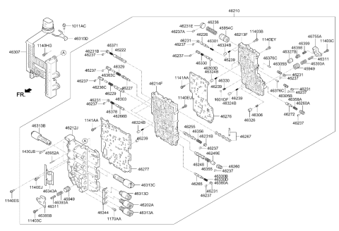 2018 Hyundai Sonata Solenoid Valve Diagram for 46313-3B030