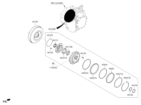 2019 Hyundai Sonata Piston-Brake Diagram for 45662-3B600