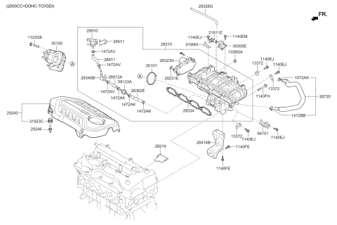 2019 Hyundai Sonata Hose-Pcsv Diagram for 28921-2GTB1