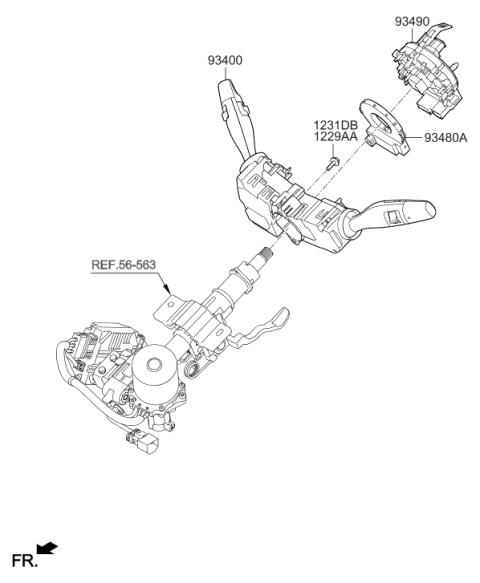 2019 Hyundai Sonata Air Bag Clock Spring Contact Diagram for 93490-C1420