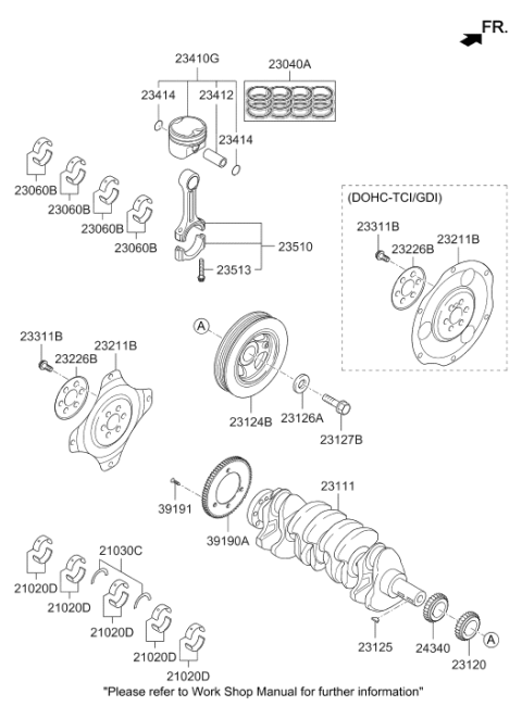 2019 Hyundai Sonata Crankshaft & Piston Diagram 2