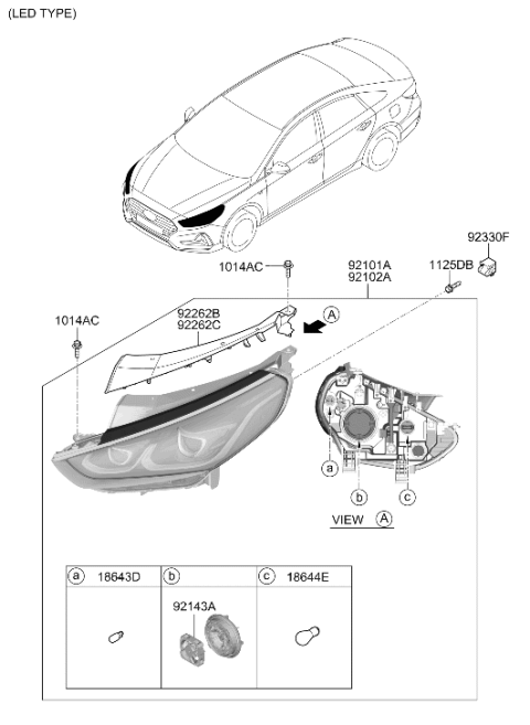 2019 Hyundai Sonata Head Lamp Diagram 2