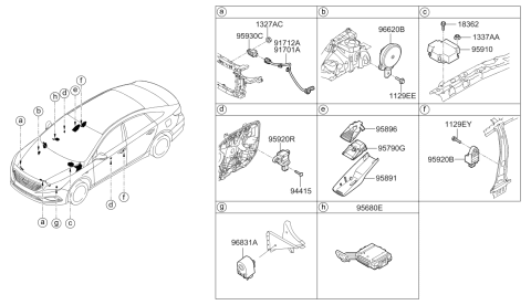 2018 Hyundai Sonata Air Bag Control Module Assembly Diagram for 95910-C2100