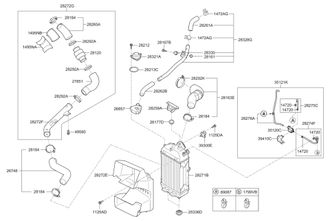 2019 Hyundai Sonata Hose Clamp Diagram for 28292-2F060