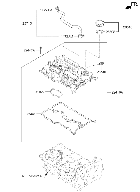 2019 Hyundai Sonata Rocker Cover Diagram 2